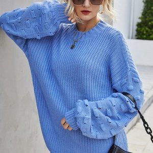 Anthropologie Blue Crew Neck Sweater